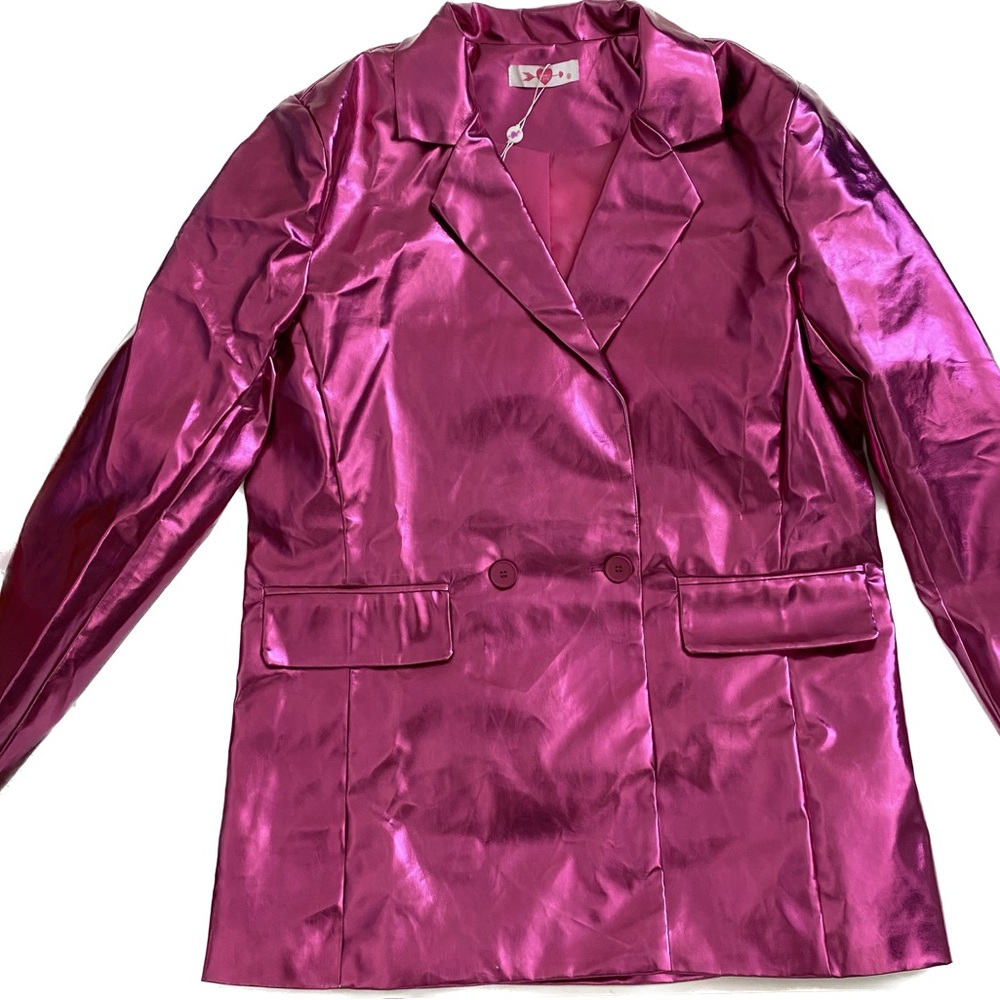Pink metallic blazer buddy love SMALL